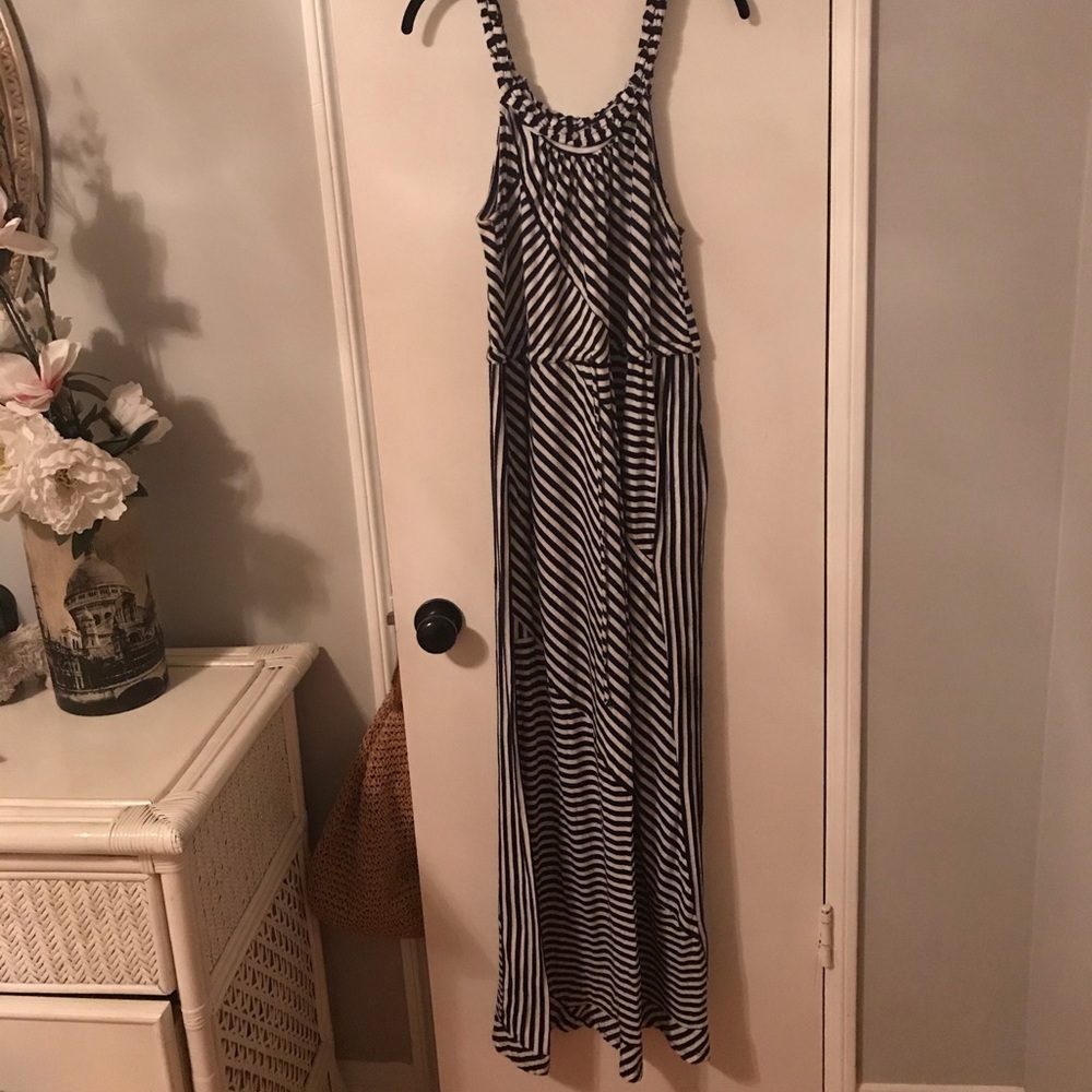 Cynthia Rowley Maxi Dress Navy/White Striped
